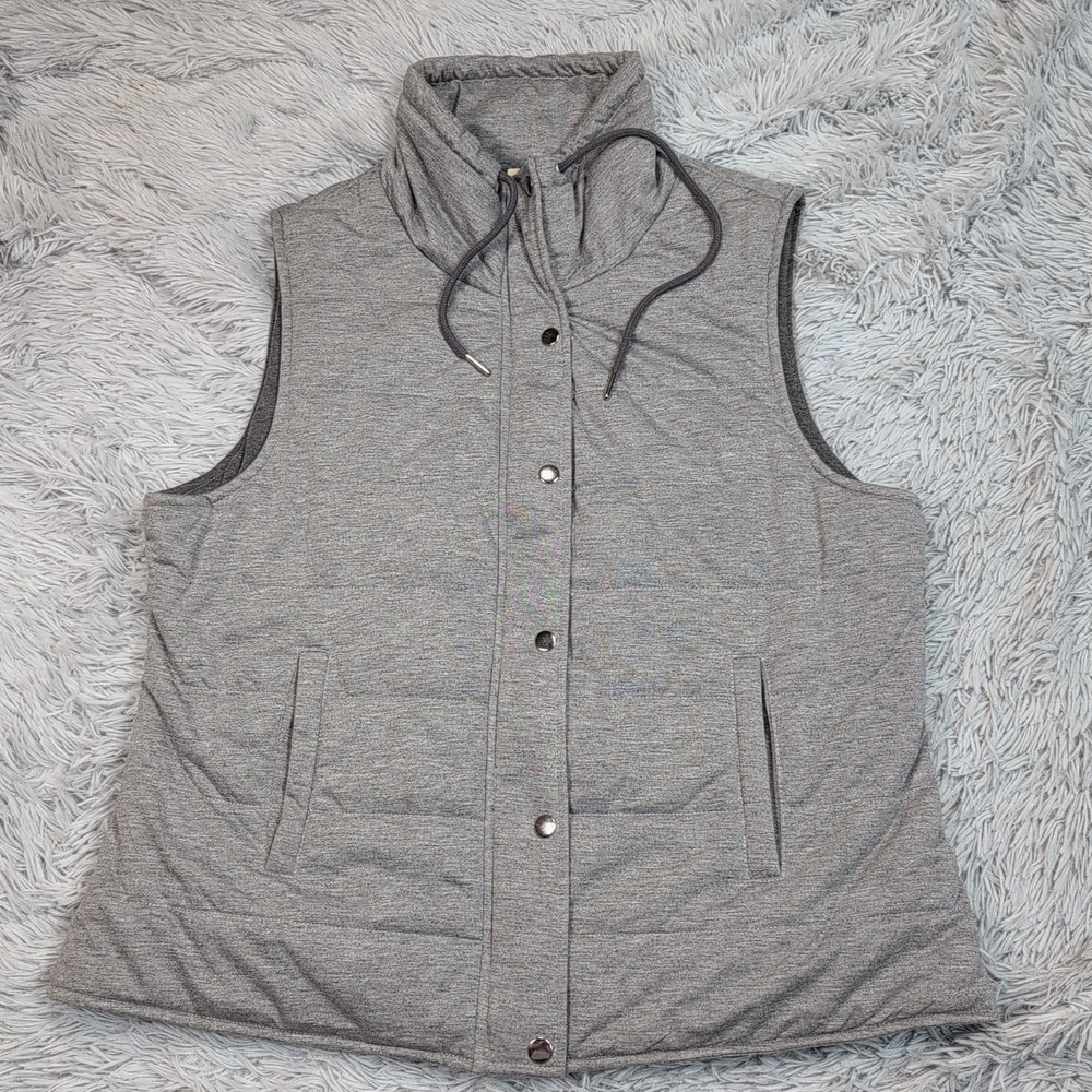 BKE Vest Womens XL Gray Zip Up‎ Gorpcore Soft Comfort Casual Pockets Outdoors